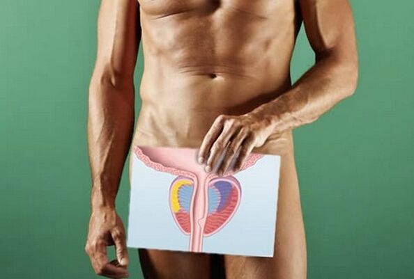 Ein Mann leidet an Prostatitis
